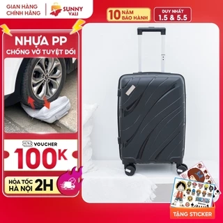 Vali kéo SUNNY PP11 - Nhựa PP chống vỡ tuyệt đối, khóa hải quan TSA xách tay, kí gửi (size 20-24)