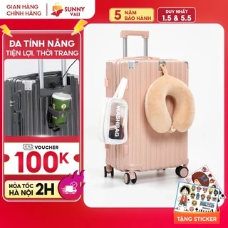 Vali SUNNY SV15 - Vali du lịch, vali khóa kéo thời trang nhựa PC + ABS bảo hành 5 năm