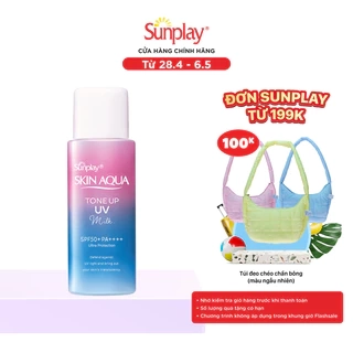 Kem chống nắng nâng tông cho da có khuyết điểm dạng sữa Sunplay Skin Aqua Tone Up UV Milk Mint Green SPF 50+ PA++++ 50g