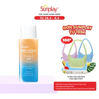 Kem chống nắng nâng tông mọi tông da dạng sữa Sunplay Skin Aqua Tone Up UV Milk Latte Beige SPF 50+ PA++++ 50g