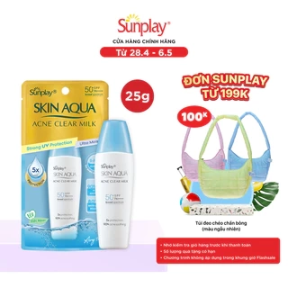 Kem chống nắng Skin Aqua cho da mụn,dạng sữa dùng hàng ngày Sunplay Skin Aqua Acne Clear Eco Việt Nam SPF 50,PA++++ 25g