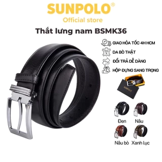 Dây Nịt Nam Da Bò Khóa Kim Cao Cấp SUNPOLO - BSMK36