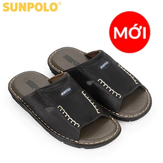 Dép quai ngang nam da bò cao cấp SUNPOLO AQN029
