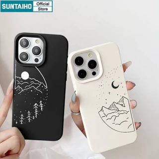 Suntaiho Ốp điện thoại họa tiết cảnh trăng thích hợp cho iPhone 14 Pro Max 13 12 11 Pro Max X XR XS Max 7 / 8 Plus