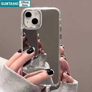 Suntaiho ốp lưng iphone Có Gương đẹp Trang Điểm Ốp Điện Thoại Silicon Mềm Trong Suốt Softcase Cao Cấp Chống Sốc Thời trang Cho Case iPhone 16 15 14 13 12 11 Pro Max