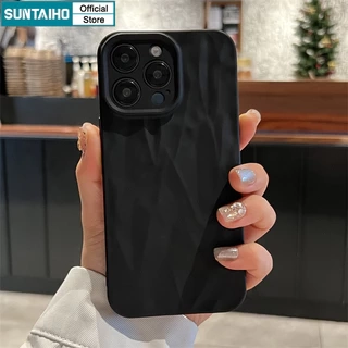Suntaiho Ốp Lưng iPhone Thời Trang Đơn Giản Màu Trơn đen Ốp Điện Thoại Silicon Mềm Làm Dày Chống Sốc Cho Iphone 16 15 14 13 12 11 Pro Max IP 7 8 Plus Iphon X XS XR XsMax