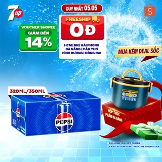 Thùng 24 Lon Nước Ngọt Có Gaz 7Up Lon Xanh (320ml/lon)