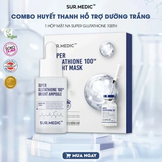 Bộ Đôi Tinh Chất Hỗ Trợ Dưỡng Trắng Và Hỗ Trợ Chống Lão Hoá Da SUR.MEDIC Super Glutathione Bright 32ml