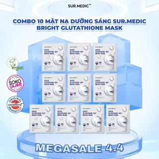 Combo 10 Mặt Nạ Dưỡng Sáng SUR.MEDIC Bright Glutathione Mask 30g x 10