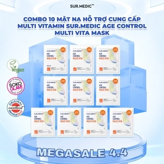Combo 10 Mặt Nạ Hỗ Trợ Cung Cấp Multi Vitamin SUR.MEDIC Age Control Multi Vita Mask 30g/miếng