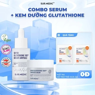 Combo Huyết Thanh + Kem Dưỡng Dưỡng Trắng SUR.MEDIC Super Glutathione Bright 32ml