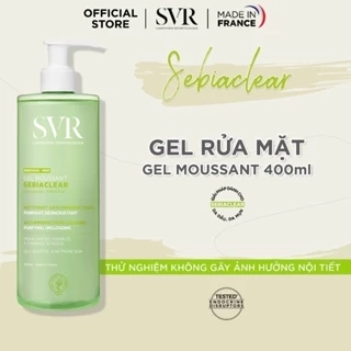 Gel rửa mặt không có xà phòng, làm sạch, loại bỏ tế bào da chết SVR SEBIACLEAR GEL MOUSSANT 400ml