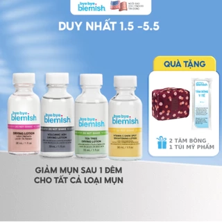 Chấm Mụn 2 Lớp Giảm Mụn Nhanh Sau 1 Đêm Bye Bye Blemish Drying Lotion 30ml Cho Tất Cả Loại Mụn