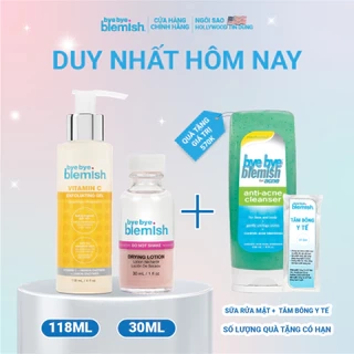 Combo Gel Tẩy Tế Bào Chết Vitamin C + Chấm Mụn/Thâm Bye Bye Blemish Giúp Sạch Da, Giảm Mụn/Thâm Nhanh