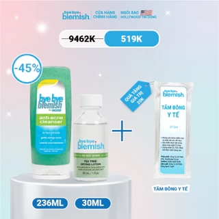 Combo Sữa Rửa Mặt BHA 2% + Chấm Mụn/ Chấm Thâm Mụn Bye Bye Blemish Giúp Sạch Da, Giảm Mụn/Thâm Nhanh