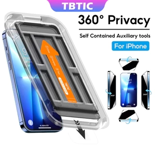 Tbtic Cho iPhone Bảo Vệ Màn Hình Kính Cường Lực 16 15 14 13 12 11 Pro Max Plus XR X Xs Privacy 360 Tự Động Căn Chỉnh Dễ Dàng Lắp Đặt Bảo Vệ Toàn Diện