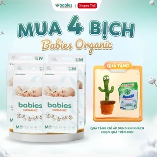 Combo 4 Bịch Tã/Bỉm Babies Organic có đủ size,thấm hút cực nhanh, chống tràn, siêu mềm mịn cho bé