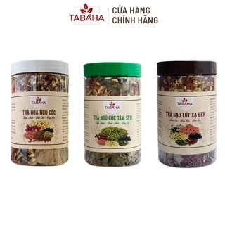 Trà Hoa Ngũ Cốc Gạo Lứt - Tâm Sen - Xạ Đen TABAHA 500G Giúp Giảm Béo, Thanh Lọc, Ngủ Ngon