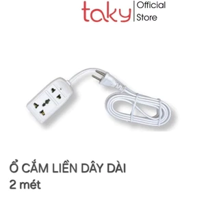 Ổ Cắm Điện - Taky, Liền Dây Nối Dài 2 m, Cắm 2 Lỗ 2 Chạc Và 3 Chạc, An Toàn, Tiện Dụng Trong Gia Đình, 8608