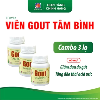 Combo 3 hộp Viên Gout Tâm Bình - Hỗ trợ giảm đau do gút, tăng đào thải axit uric