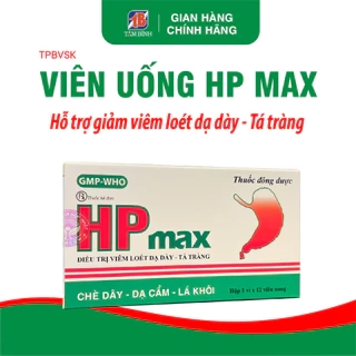 Viên uống HP Max hỗ trợ giảm viêm loét dạ dày – tá tràng (hộp 60 viên) chính hãng
