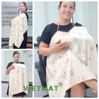 Khăn choàng điều hòa che bé bú Vietmat 3 lớp thoáng mát, rộng rãi, kín đáo và nhiều tiện ích
