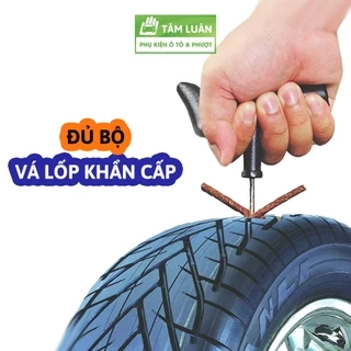 Bộ vá lốp ô tô khẩn cấp, vá xe không ruột săm, vá lụi, vá rút - Phụ kiện oto Tâm Luân