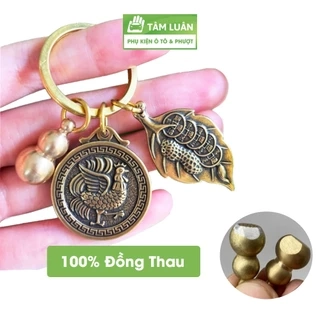 Móc khóa 12 con giáp, đồng thau, hồ lô, đồng xu, móc chìa khóa ô tô, xe máy - Tâm Luân phụ kiện ô tô