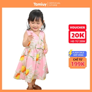 Đầm Xòe Công Chúa Tamiuy Hoạ Tiết Hoa Hướng Dương Dành Cho Bé Gái (1-10T)