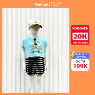 Áo Thun Croptop Bé Gái Hoa Hướng Dương, Chất Cotton Co Giãn (Size 1-10 Tuổi)