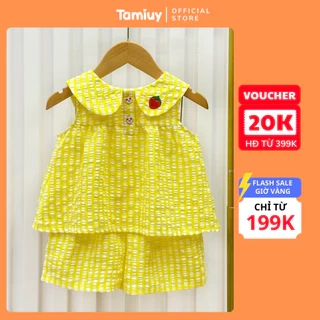 Bộ Caro Bé Gái Tamiuy Phối Họa Tiết , Vải Cotton Mềm Mại (10-38 kg)