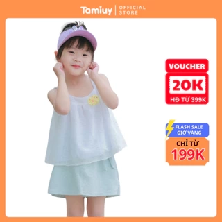 Set Bộ Áo Croptop Phối Quần Váy Thun Năng Động Cho Bé Gái (1-10 Tuổi)