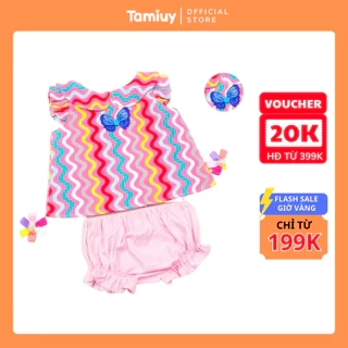 Set Quần Áo Bé Gái Tamiuy, Chất Cotton Mềm Mại, Họa Tiết Đáng Yêu Cho Bé Sơ Sinh