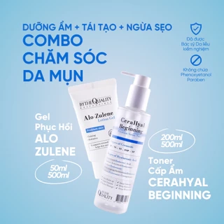 Combo BytheQuality Gel Phục Hồi Da Alo Zulene + Tonner Cấp Ẩm Cerahyal Beginning