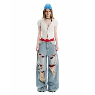 SG.S Distressed Ripped Jean - Quần Jeans Rách Ống Rộng