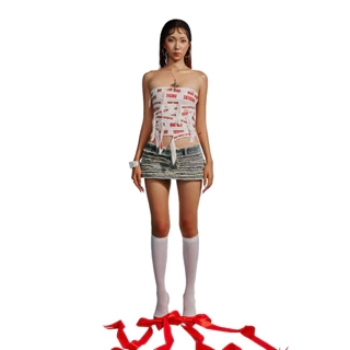 TATICHU - BAE Distressed Jeans Mini Skirt - Váy Jeans Ngắn Tua Rua BAE