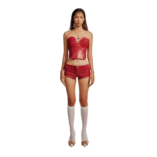 TATICHU - BAE Red Leather Short Pants - Quần Short Da Đỏ BAE