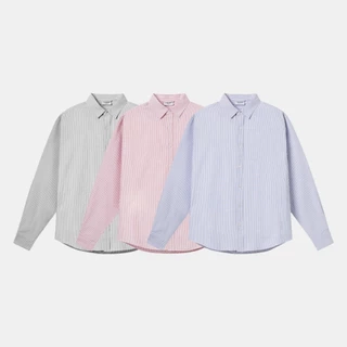 Áo Sơ Mi Tay Dài Kẻ Sọc Teelab Local Brand Vải Oxford Cao Cấp Oversize 3 Màu Xanh, Hồng, Xám SS047