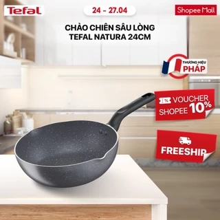 Chảo chiên sâu lòng vân đá Tefal Natura B2266495 24cm