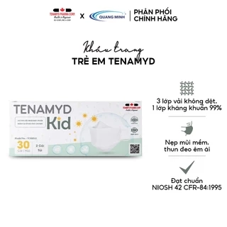 Khẩu trang Tenamyd cho bé 4 lớp vải không dệt, giấy kháng khuẩn, thoáng mát, mềm mại