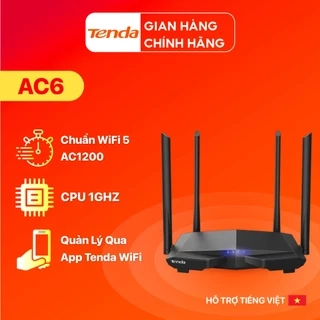 Bộ phát Wifi Tenda AC6 Băng Tần Kép Chuẩn AC 1200Mbps - Hàng Chính Hãng
