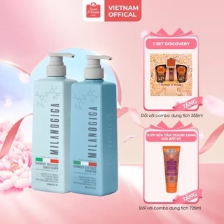 Bộ Dầu Gội Xả Giảm Gàu sạch ngứa da đầu Milanogica  355ml/725ml sạch bã nhờn, ngăn ngừa gàu tái phát hương nước hoa
