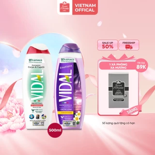 Combo 2 Sữa tắm Vidal 500ml nhập khẩu Ý thành phần tự nhiên dành cho cả gia đình