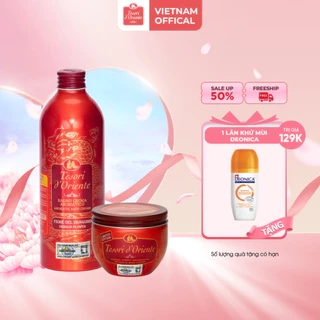 Combo Sữa Tắm Nước hoa Tesori 500ml và Kem Dưỡng Thể 300gr Tesori D'Oriente Ý chính hãng