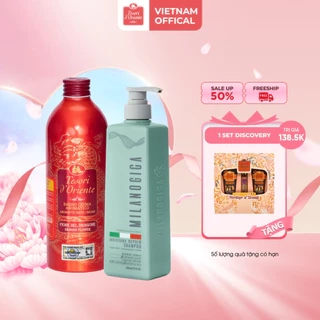 Combo Sữa tắm Tesori 500ml & Dầu gội Milanogica 355ml hương nước hoa