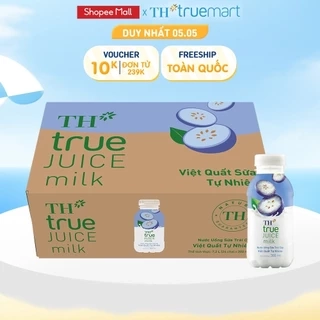 Thùng 24 chai nước uống sữa trái cây TH true JUICE milk cam tự nhiên 300 ml (300 ml x 24)