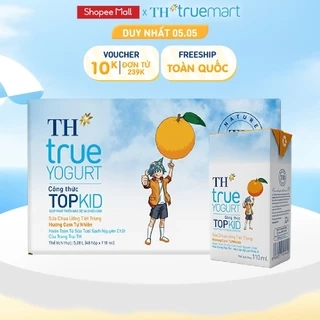 Thùng Sữa Chua Uống Tiệt Trùng TH true YOGURT TOPKID milk Hương Cam 110ml (48 Hộp)