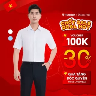 Áo sơ mi nam 23ASM-990 ngắn tay trơn dáng suông chất liệu sợi tre nhiều màu Thái Hòa