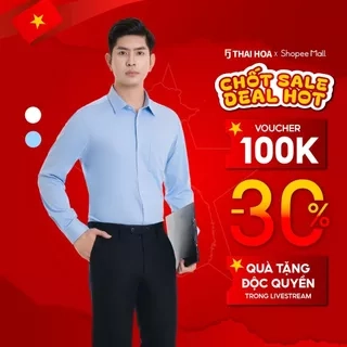Áo sơ mi nam 23ASM-993 dài tay dáng suông chất liệu sợi tre trơn nhiều màu Thái Hòa