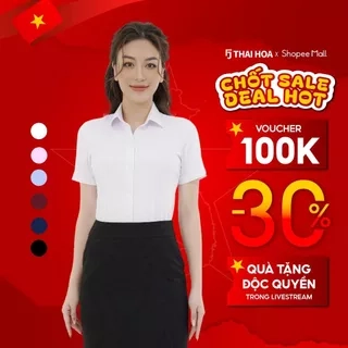 Áo sơ mi ngắn tay ASW0301-R10 chất liệu sợi tre trơn các màu form ôm Thái Hòa